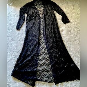 Black Lace Robe Kimono